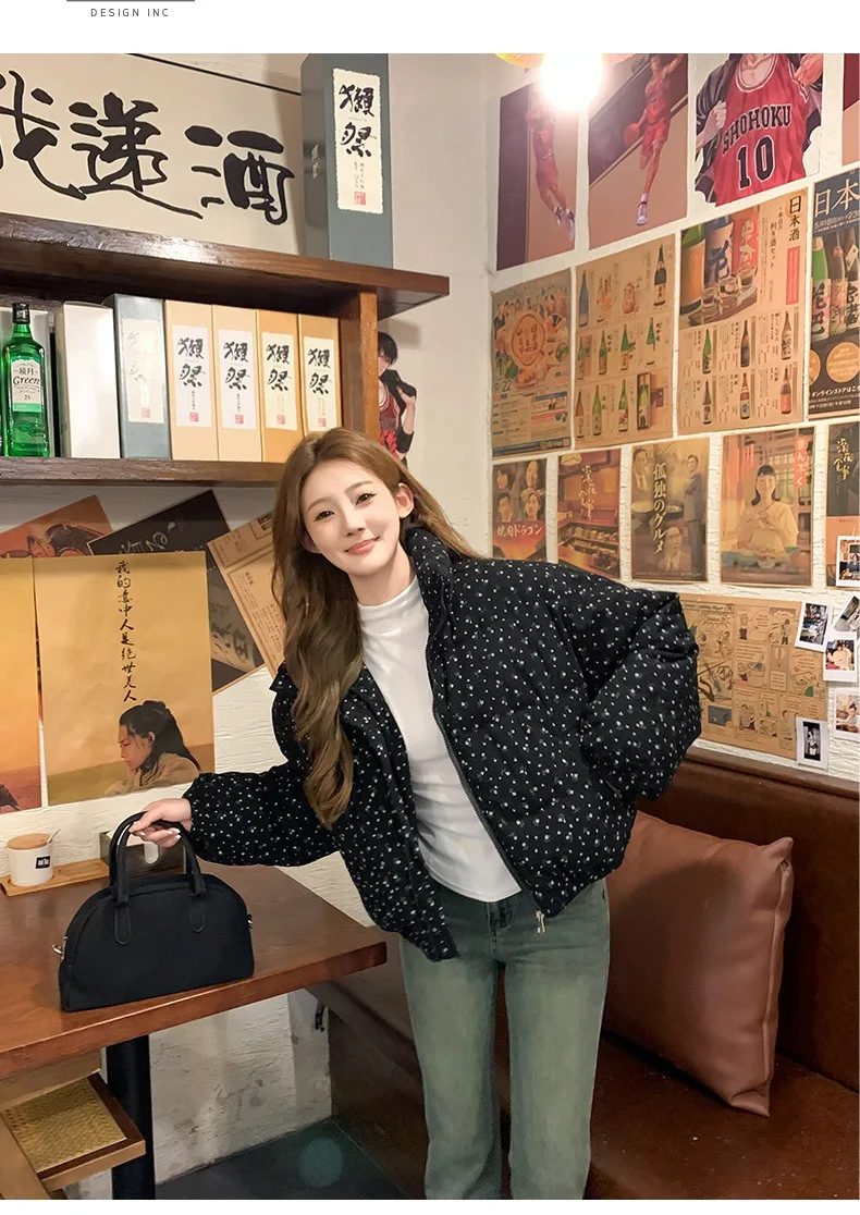 Women Parkas Jackets Casual Coats Floral Print Hooded Drawstring Zipper Long Sleeve Thick Slight Strech Street Wear 2026 Winter