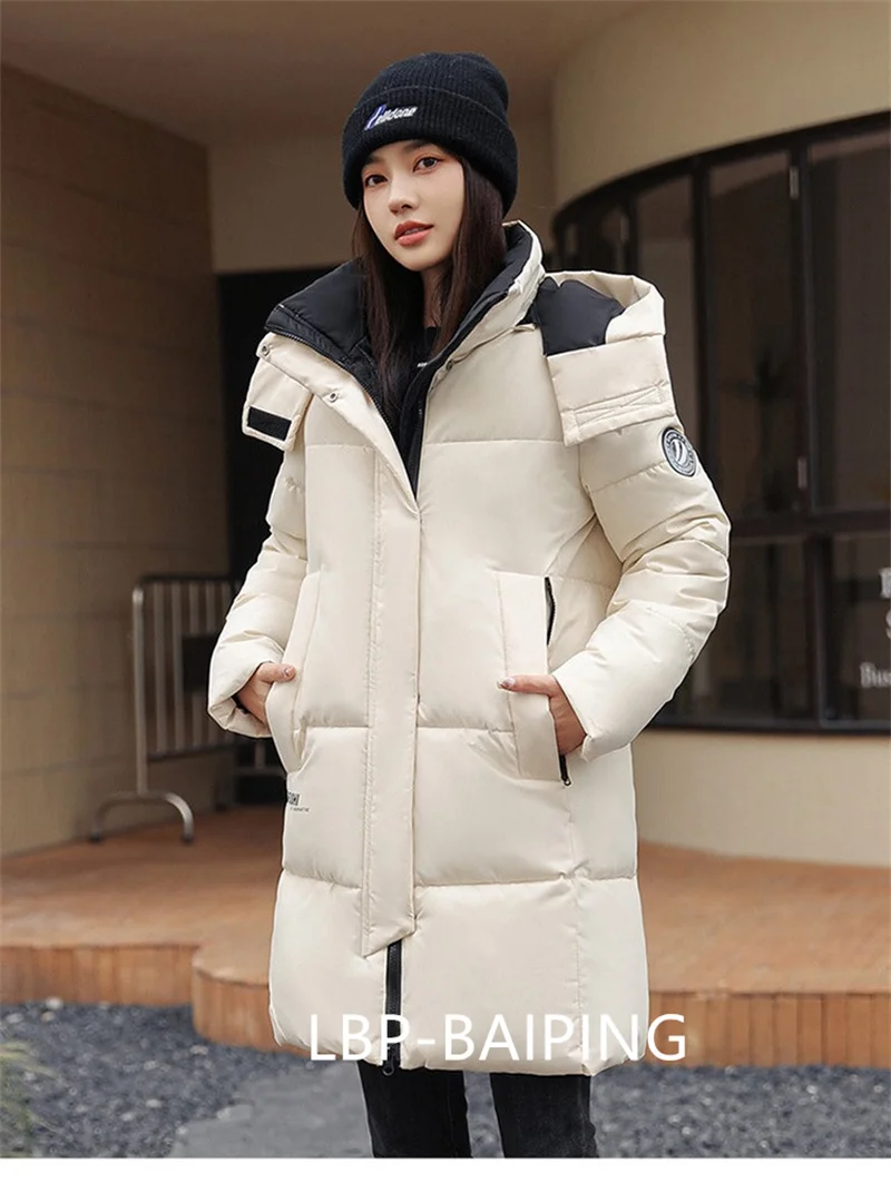 2026 New Winter Jacket Women Parka Fashion Hooded Thick Warm Long Down Cotton Coat Parkas Female Casual Outwear Overcoat Ladies