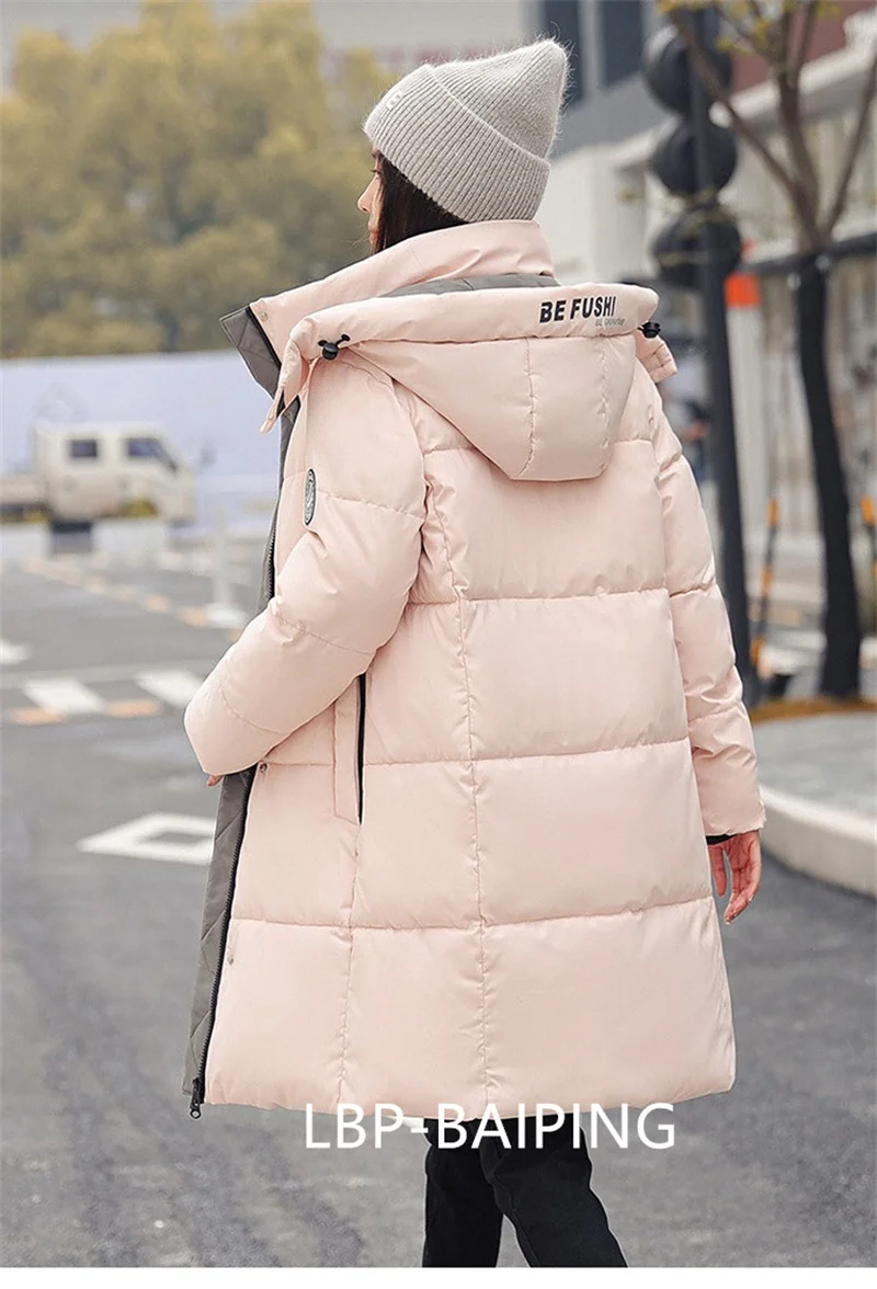 2026 New Winter Jacket Women Parka Fashion Hooded Thick Warm Long Down Cotton Coat Parkas Female Casual Outwear Overcoat Ladies