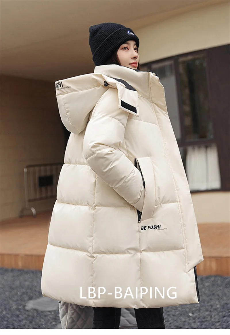2026 New Winter Jacket Women Parka Fashion Hooded Thick Warm Long Down Cotton Coat Parkas Female Casual Outwear Overcoat Ladies