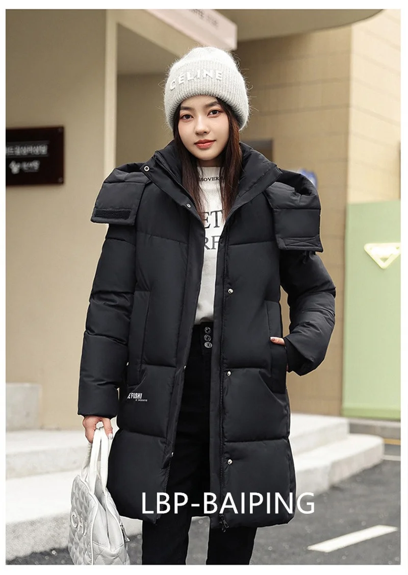 2026 New Winter Jacket Women Parka Fashion Hooded Thick Warm Long Down Cotton Coat Parkas Female Casual Outwear Overcoat Ladies