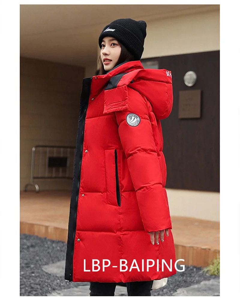 2026 New Winter Jacket Women Parka Fashion Hooded Thick Warm Long Down Cotton Coat Parkas Female Casual Outwear Overcoat Ladies