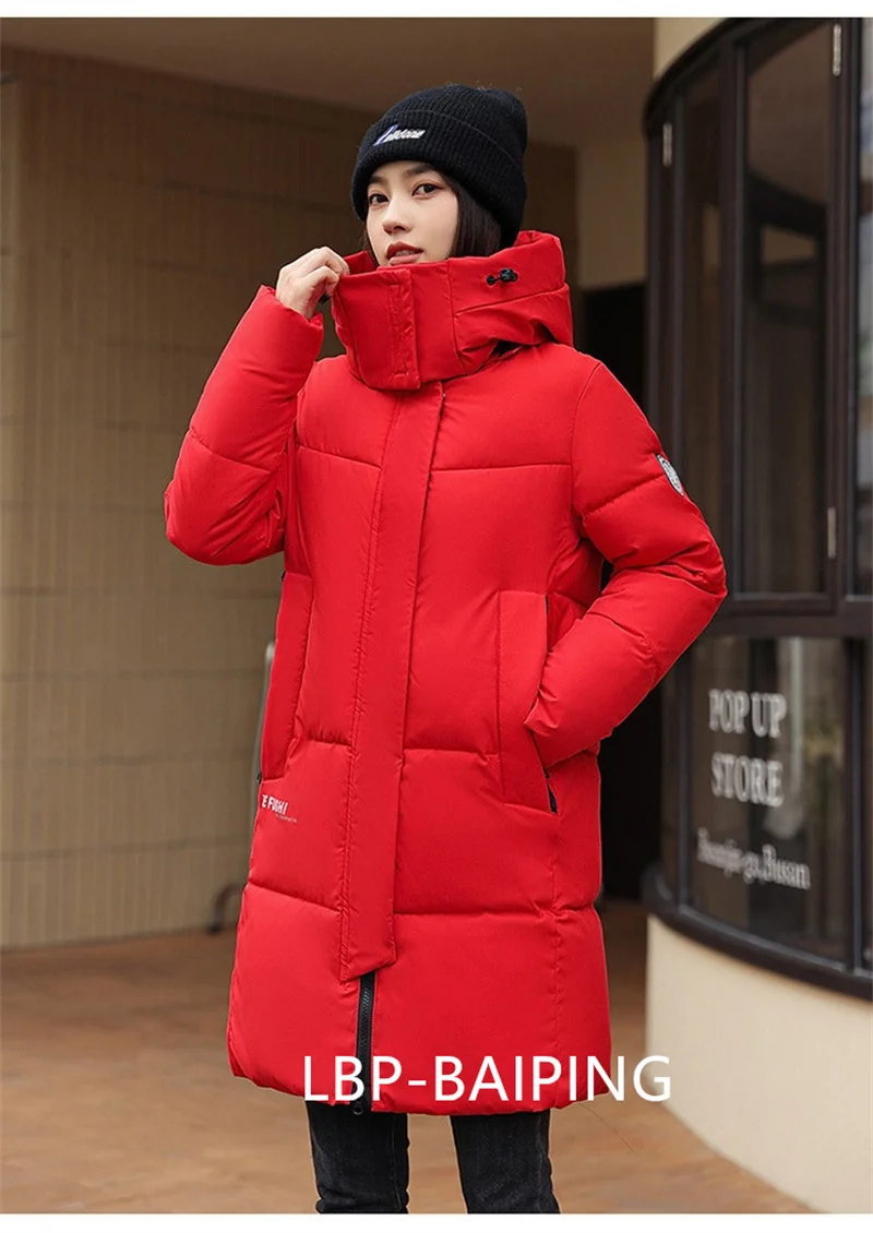 2026 New Winter Jacket Women Parka Fashion Hooded Thick Warm Long Down Cotton Coat Parkas Female Casual Outwear Overcoat Ladies