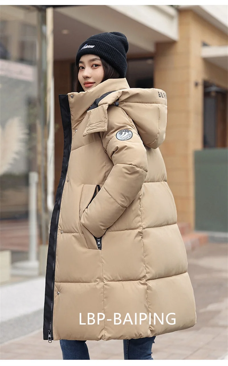 2026 New Winter Jacket Women Parka Fashion Hooded Thick Warm Long Down Cotton Coat Parkas Female Casual Outwear Overcoat Ladies