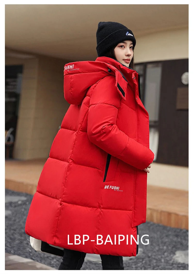 2026 New Winter Jacket Women Parka Fashion Hooded Thick Warm Long Down Cotton Coat Parkas Female Casual Outwear Overcoat Ladies