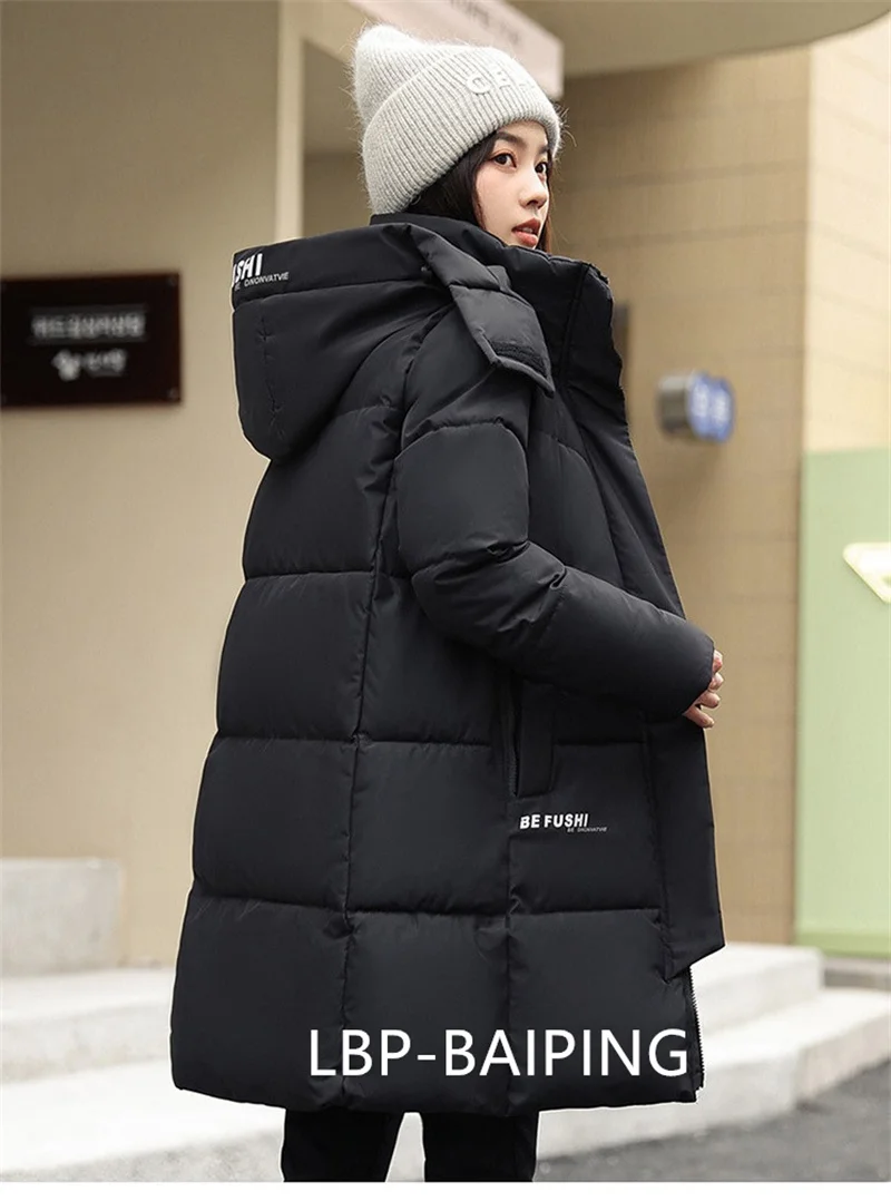 2026 New Winter Jacket Women Parka Fashion Hooded Thick Warm Long Down Cotton Coat Parkas Female Casual Outwear Overcoat Ladies