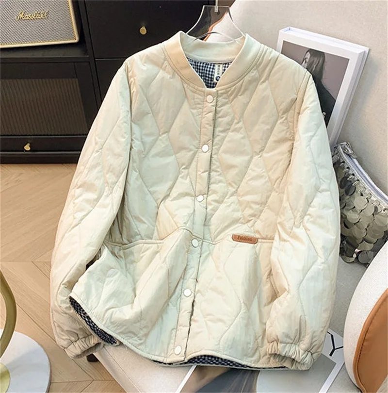 2025 Women Large Size 4XL Parkas Outwear Autumn Winter Ladies Light Thin Puffer Coat Korean Female Fashion Cotton Padded Jacket
