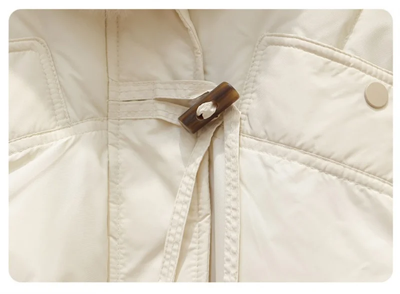 2026 Fashion Big Fur Collar Down Cotton-padded Jacket Women's Short Parkas Winter Streetwear Outerwear Lady Thicken Loose Coats