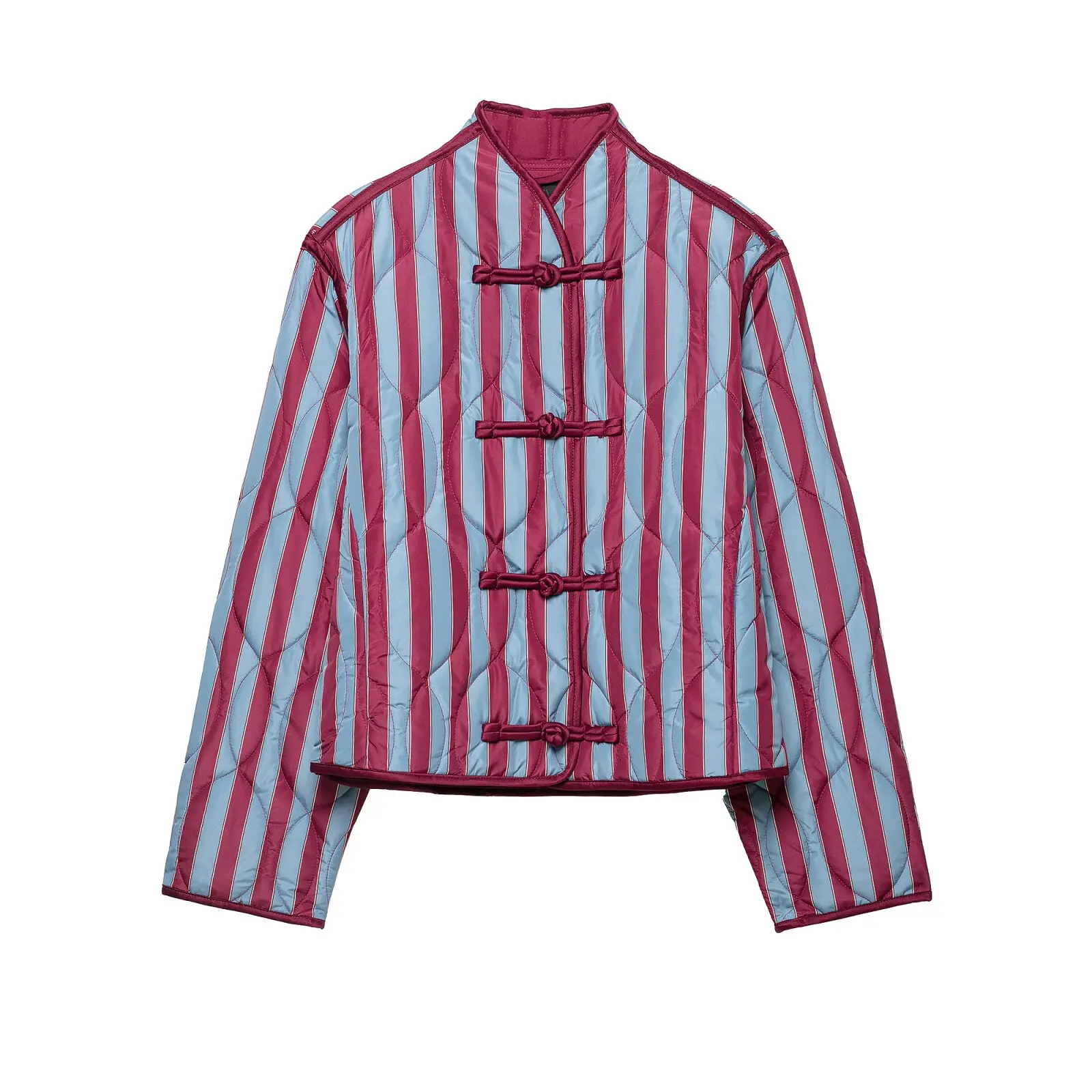 Parkas Jackets Women's Striped Coat Long Sleeve Outwear 2026 zanban Fashion Elegant Outwear With Button Chic Jackets Woman Coat