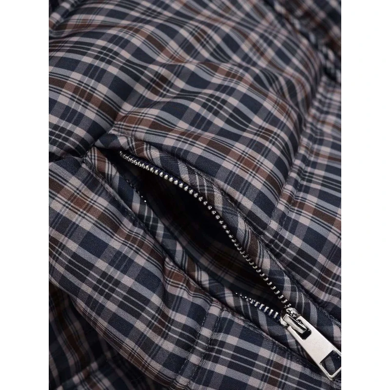 Casual Plaid Cotton Jacket For Woman Long Sleeves Loose Zipper Coats With Pocket Casual Street Versatile Winter New Warm Jacket
