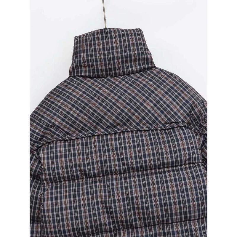 Casual Plaid Cotton Jacket For Woman Long Sleeves Loose Zipper Coats With Pocket Casual Street Versatile Winter New Warm Jacket