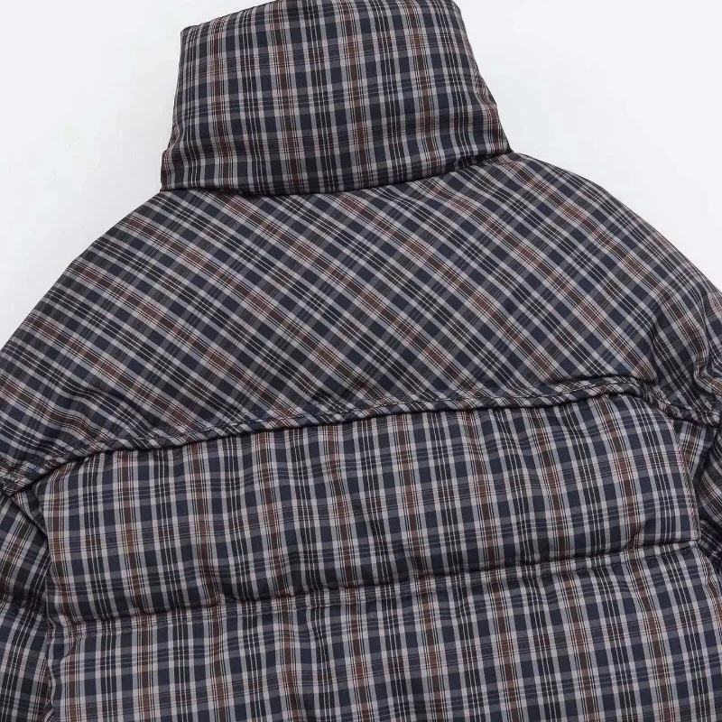 Casual Plaid Cotton Jacket For Woman Long Sleeves Loose Zipper Coats With Pocket Casual Street Versatile Winter New Warm Jacket