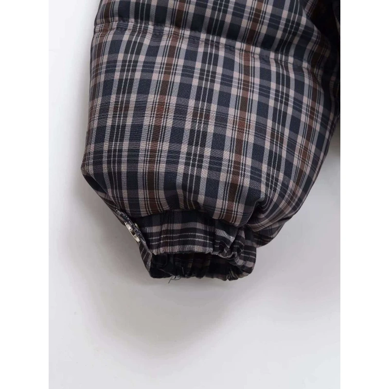 Casual Plaid Cotton Jacket For Woman Long Sleeves Loose Zipper Coats With Pocket Casual Street Versatile Winter New Warm Jacket