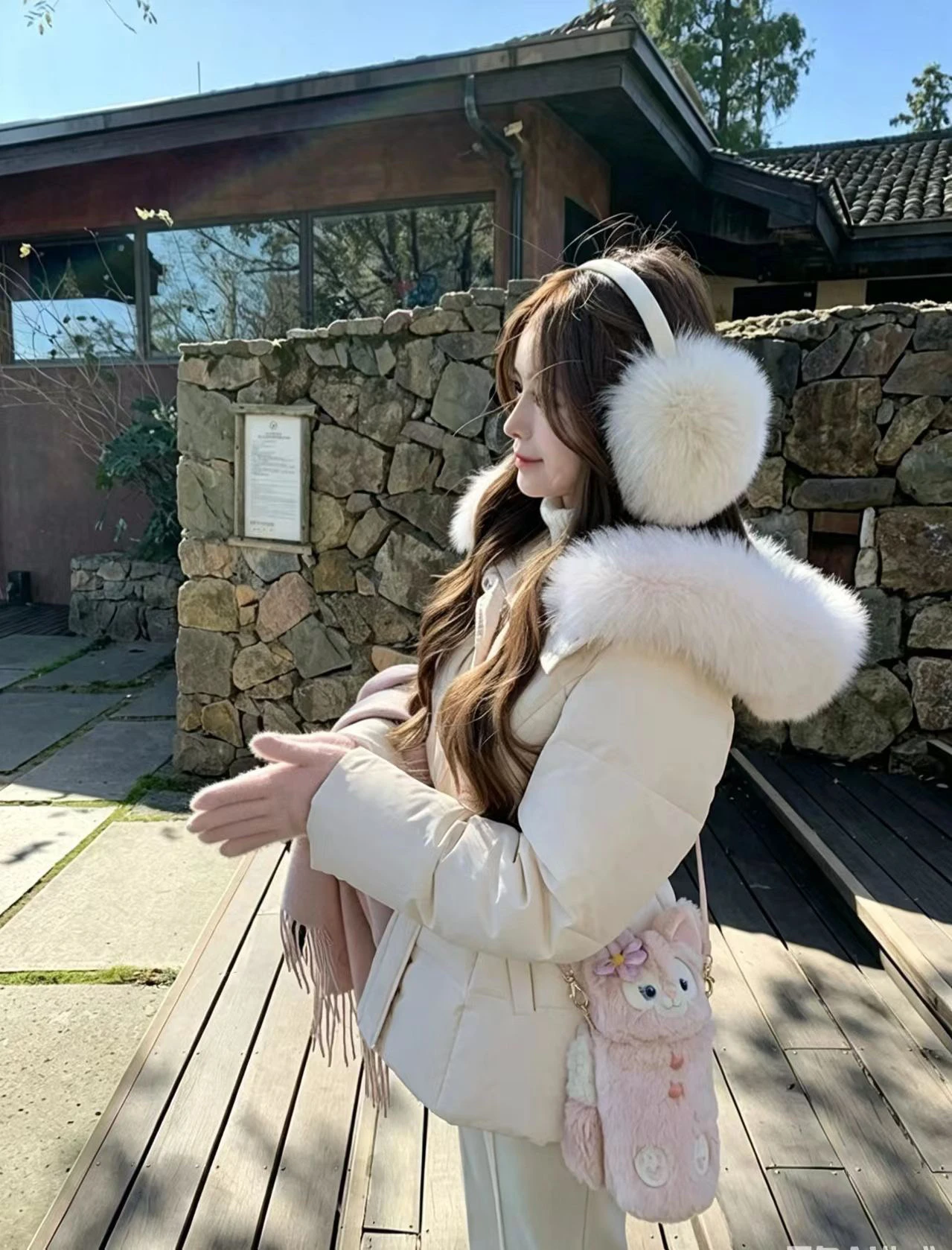 Korean Fashion Women's Solid Color Hooded Fur Collar Thin Cotton Clothes Down Jacket Women's Winter Long-sleeved Versatile Coat