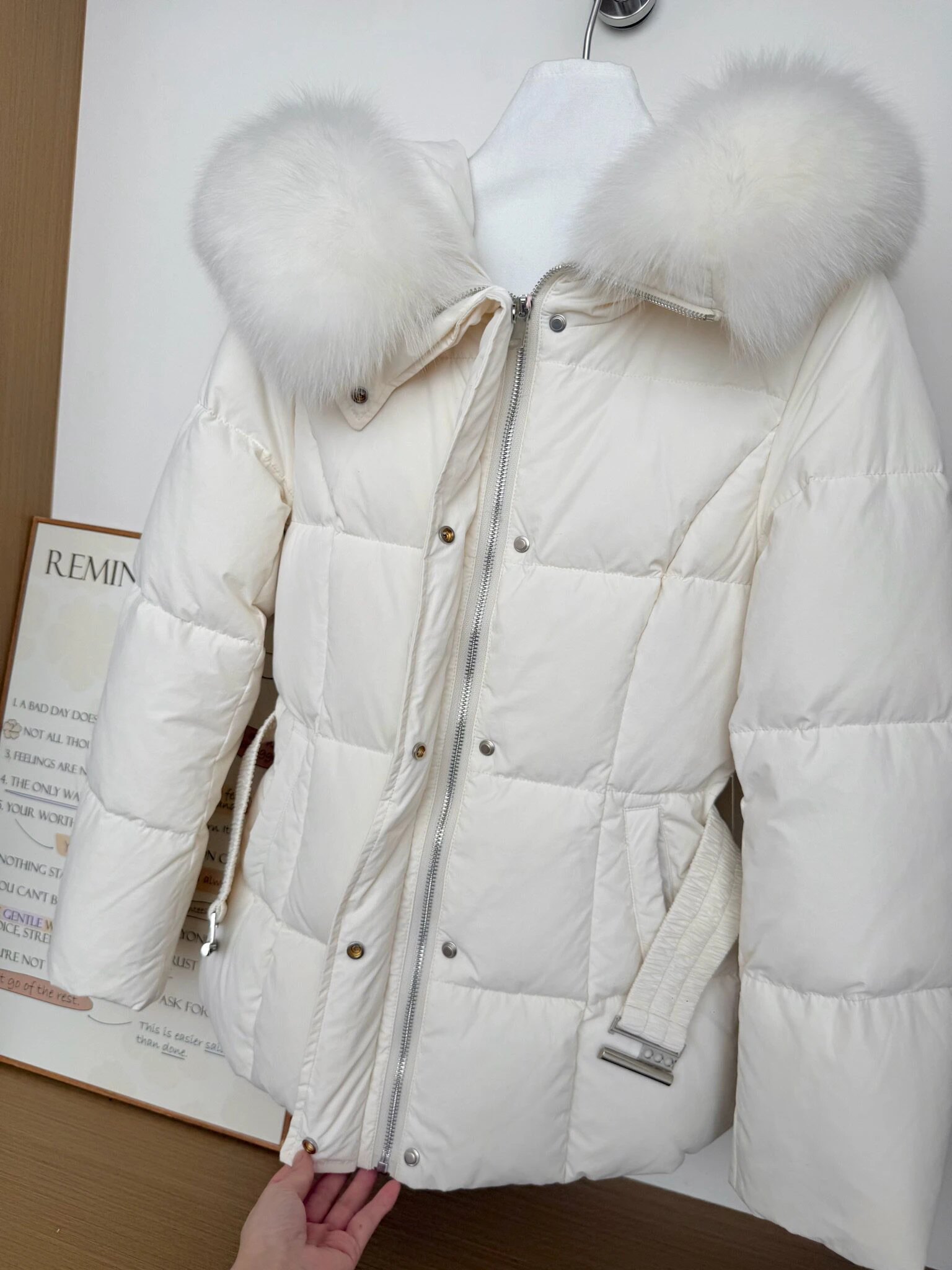 Korean Fashion Women's Solid Color Hooded Fur Collar Thin Cotton Clothes Down Jacket Women's Winter Long-sleeved Versatile Coat