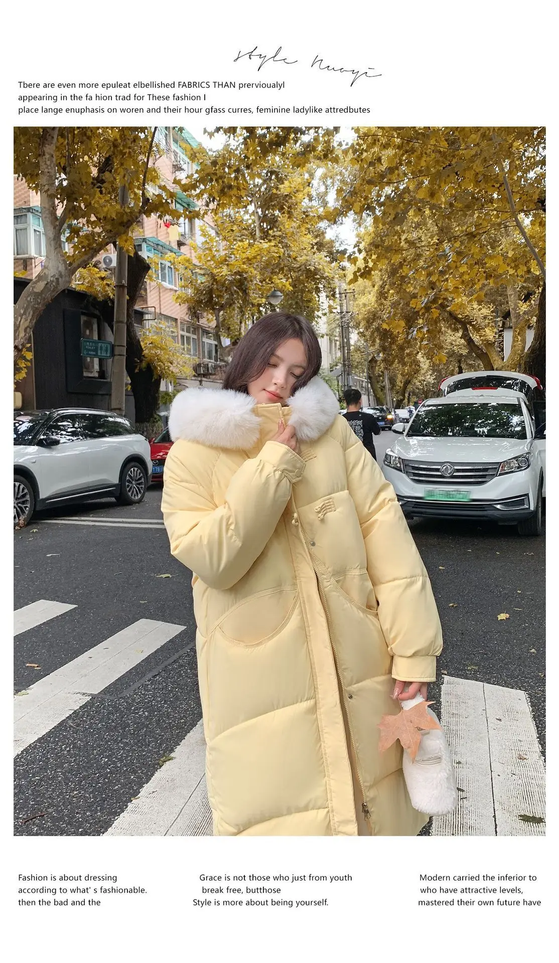 Winter Women Hooded Large Faux Fur Collar Coats Loose Windproof Thick Warm Parkas Zipper Pockets Knee Length Padded Outerwear