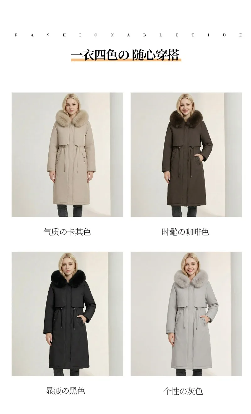 2026 New Double-sided Wear Parkas Women's Winter Fleece Cotton-padded Jacket X-long Overcoat Faux Mink Fur Thicken Hooded Coats