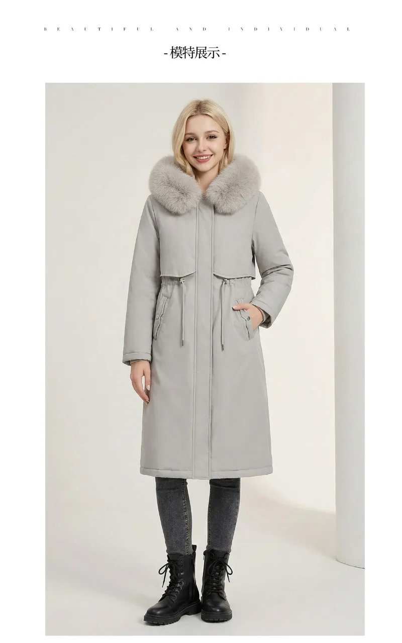 2026 New Double-sided Wear Parkas Women's Winter Fleece Cotton-padded Jacket X-long Overcoat Faux Mink Fur Thicken Hooded Coats