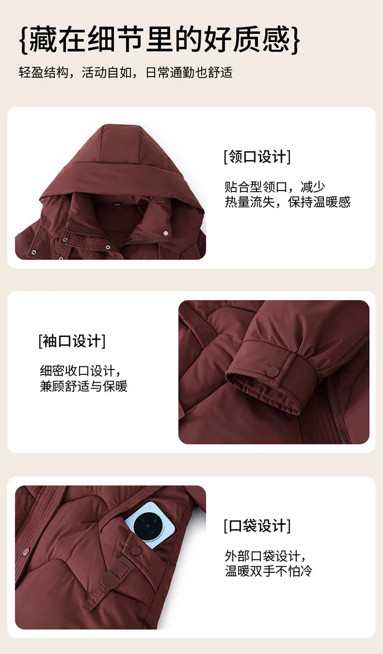 Winter Thick Hooded Puffer Coat Women Parkas XL-5XL Windproof Russian Cold Weather Snow Jacket Middle Aged Mom Outerwear Cozy