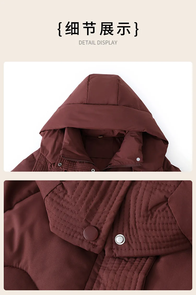 Winter Thick Hooded Puffer Coat Women Parkas XL-5XL Windproof Russian Cold Weather Snow Jacket Middle Aged Mom Outerwear Cozy