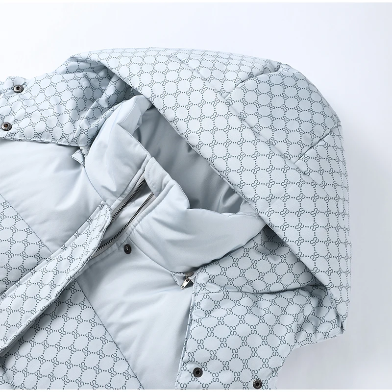 Printed Cotton Padded Coats Women Fashion Hooded Waist-Cinching Zipper Quilted Jackets Winter Casual Woman Fashion New Outerwear