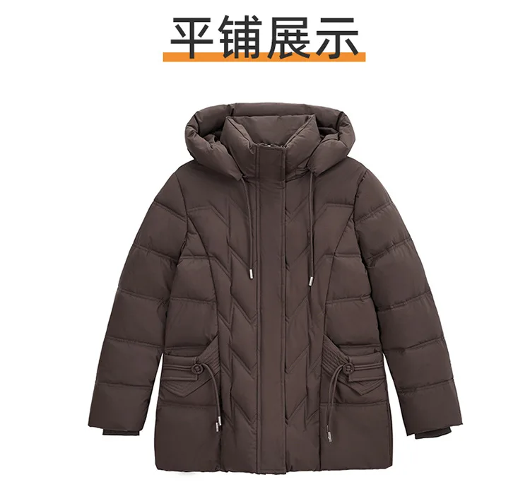 Winter Thick Hooded Puffer Coat Women XL-5XL Windproof Parkas Russian Cold Weather Snow Jacket Middle Aged Mom Outerwear New