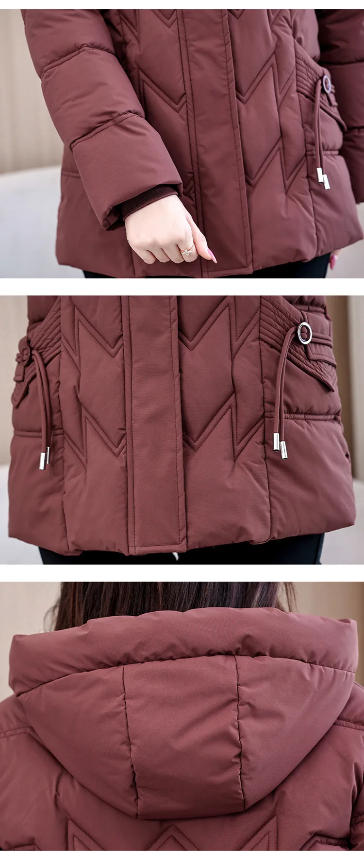 Winter Thick Hooded Puffer Coat Women XL-5XL Windproof Parkas Russian Cold Weather Snow Jacket Middle Aged Mom Outerwear New
