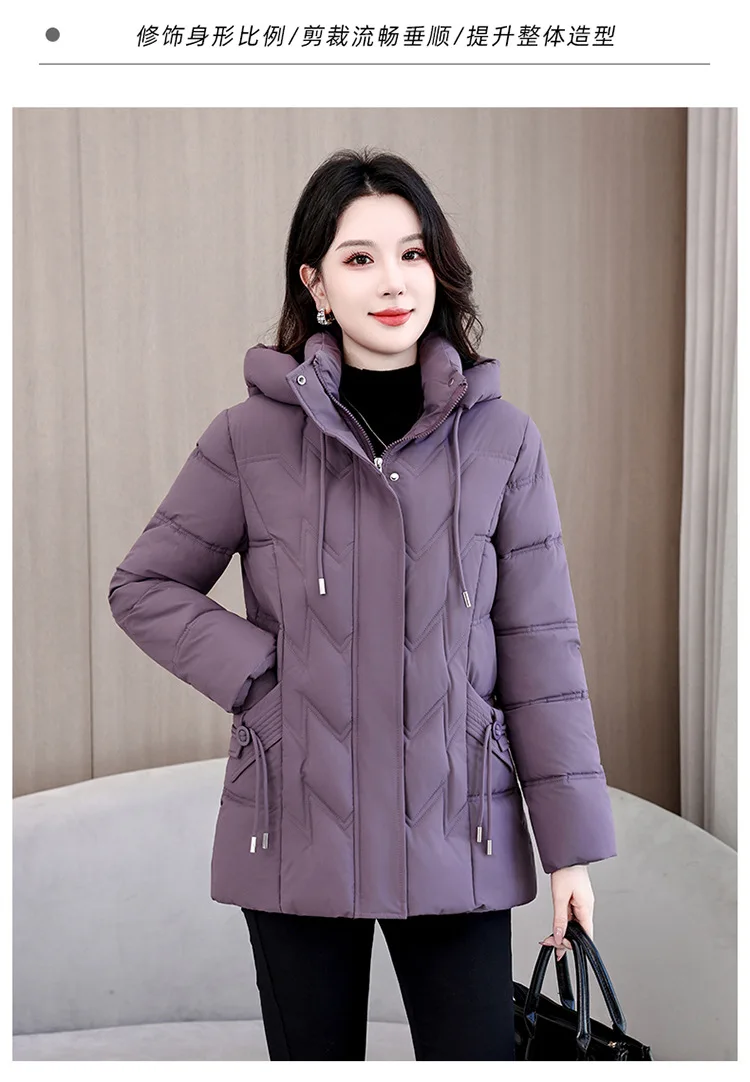 Winter Thick Hooded Puffer Coat Women XL-5XL Windproof Parkas Russian Cold Weather Snow Jacket Middle Aged Mom Outerwear New