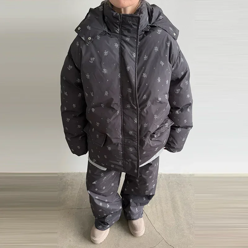 Casual Print Hoodie Loose Coat Women All-match Full Sleeve Thicken Zippers Oversize Coats Female 2026 Autumn Winter Lady Outwear