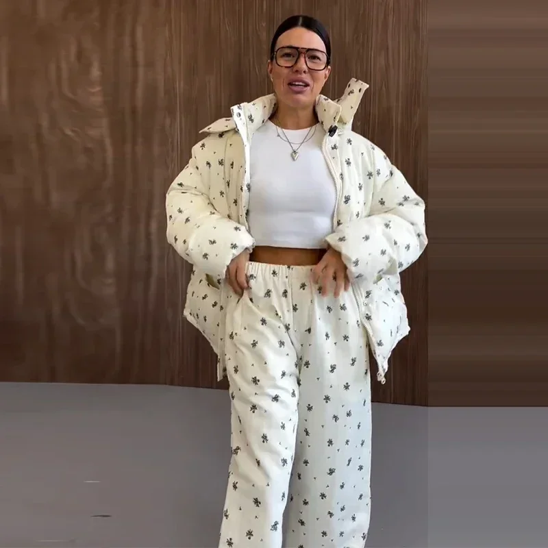 Casual Print Hoodie Loose Coat Women All-match Full Sleeve Thicken Zippers Oversize Coats Female 2026 Autumn Winter Lady Outwear