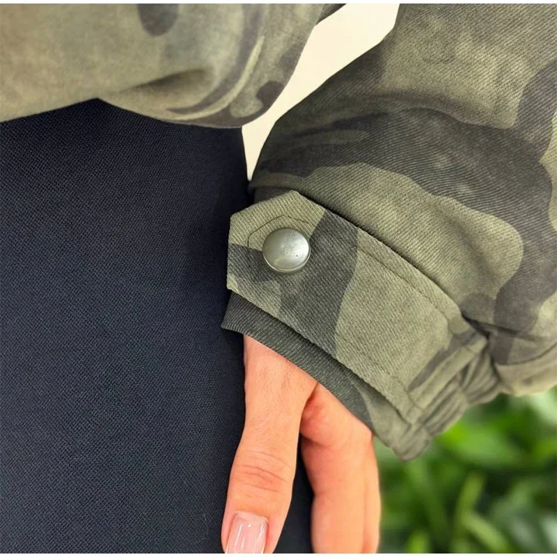 Street Printed Women's Thicken Coats Fashion Hooded Zipper Camouflage Thick Jacket Lady 2026 Autumn Winter Female Street Tops