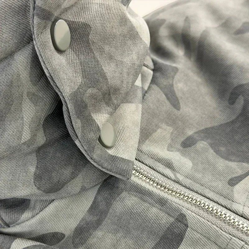 Street Printed Women's Thicken Coats Fashion Hooded Zipper Camouflage Thick Jacket Lady 2026 Autumn Winter Female Street Tops