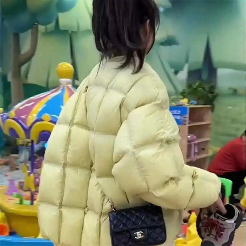 Women's Cotton Jacket 2025 Korean Edition New Autumn Winter Solid Color Round Neck Fashion Thick Warm Coat Parka Overcoat
