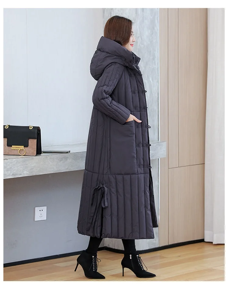 Winter 2026 New Korean Loose Women Jacket Down cotton Long Hooded Coat Thicken Parkas Female Loose Windproof Warm Overcoat