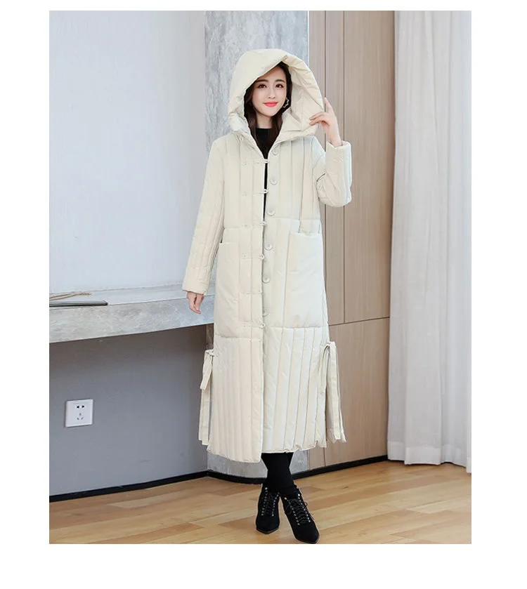 Winter 2026 New Korean Loose Women Jacket Down cotton Long Hooded Coat Thicken Parkas Female Loose Windproof Warm Overcoat