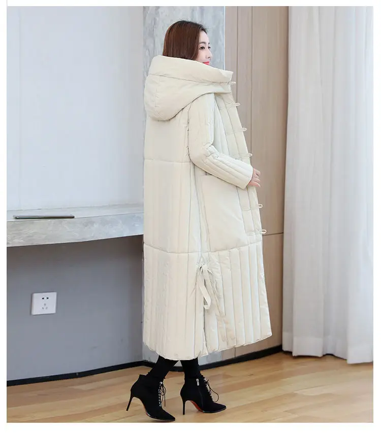 Winter 2026 New Korean Loose Women Jacket Down cotton Long Hooded Coat Thicken Parkas Female Loose Windproof Warm Overcoat