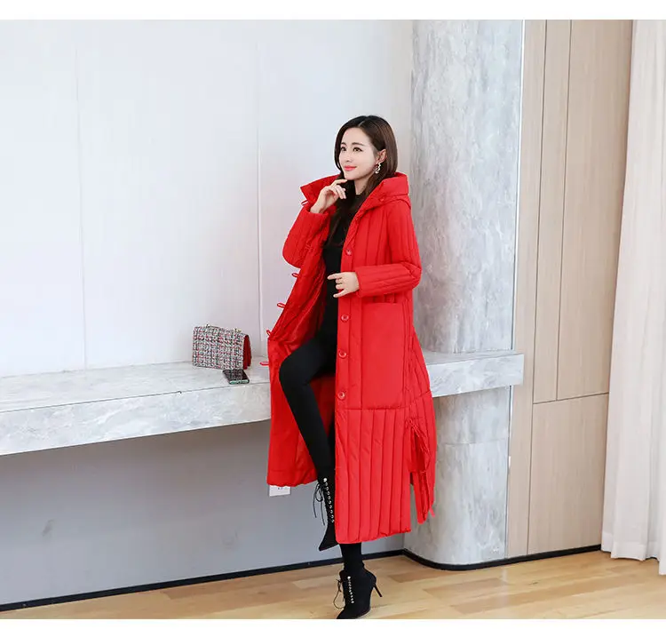 Winter 2026 New Korean Loose Women Jacket Down cotton Long Hooded Coat Thicken Parkas Female Loose Windproof Warm Overcoat