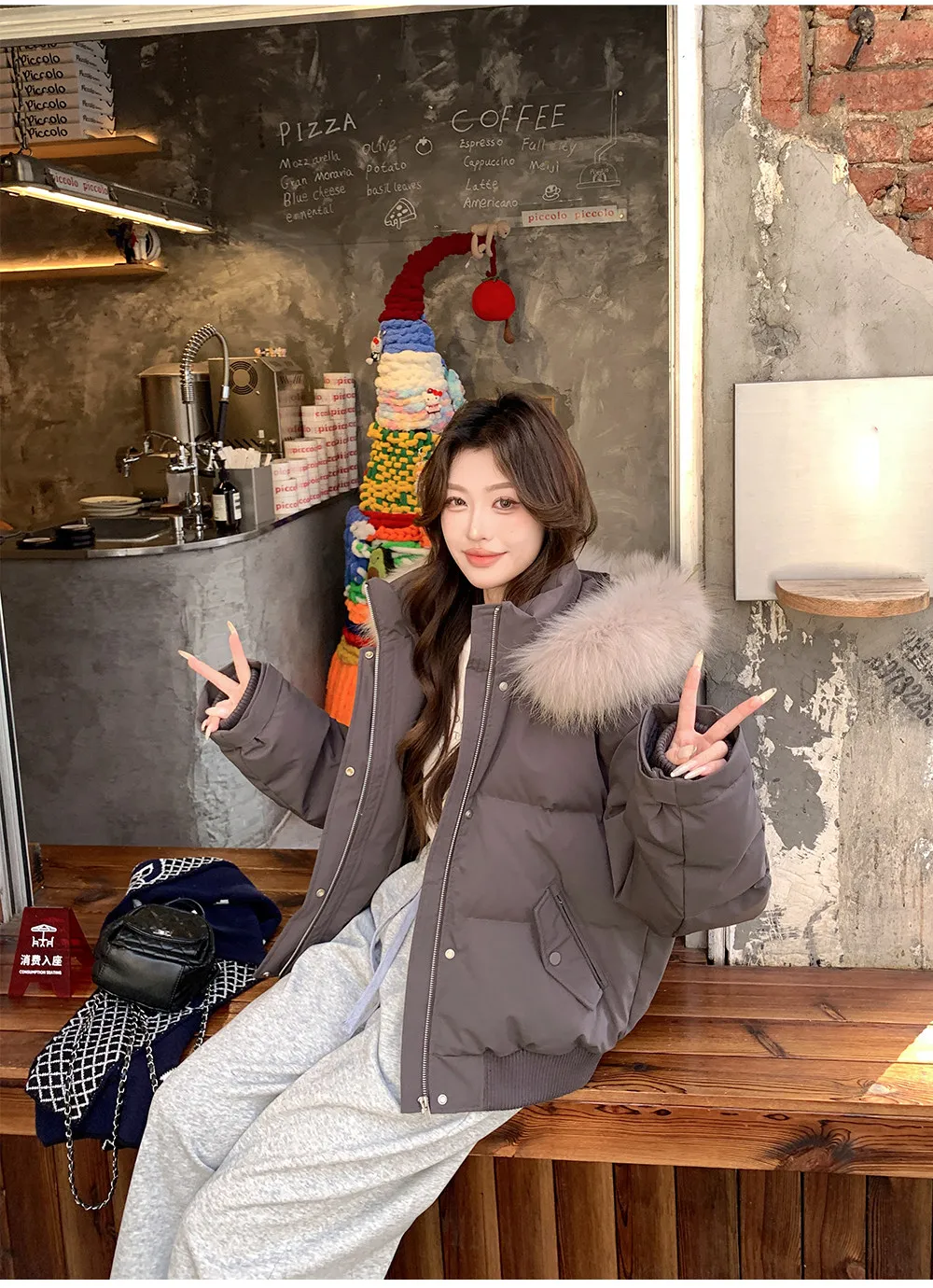 American Large Faux Fur-trim Hood Padded Parkas Women Winter 2026 Loose Fit Thick Outerwear Ladies Short Zipper Cotton Jackets