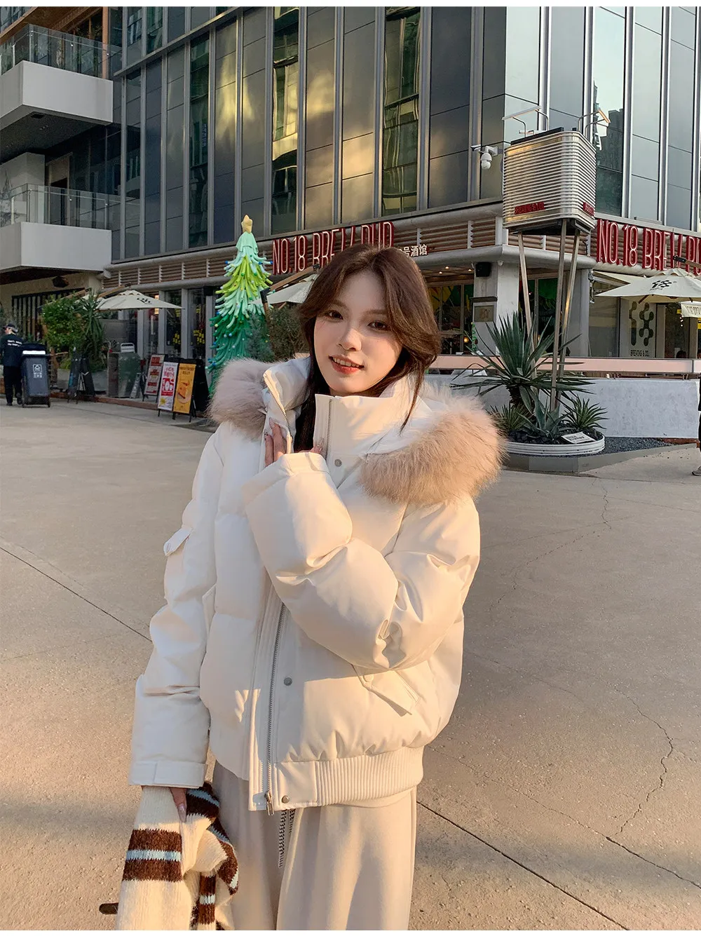 American Large Faux Fur-trim Hood Padded Parkas Women Winter 2026 Loose Fit Thick Outerwear Ladies Short Zipper Cotton Jackets