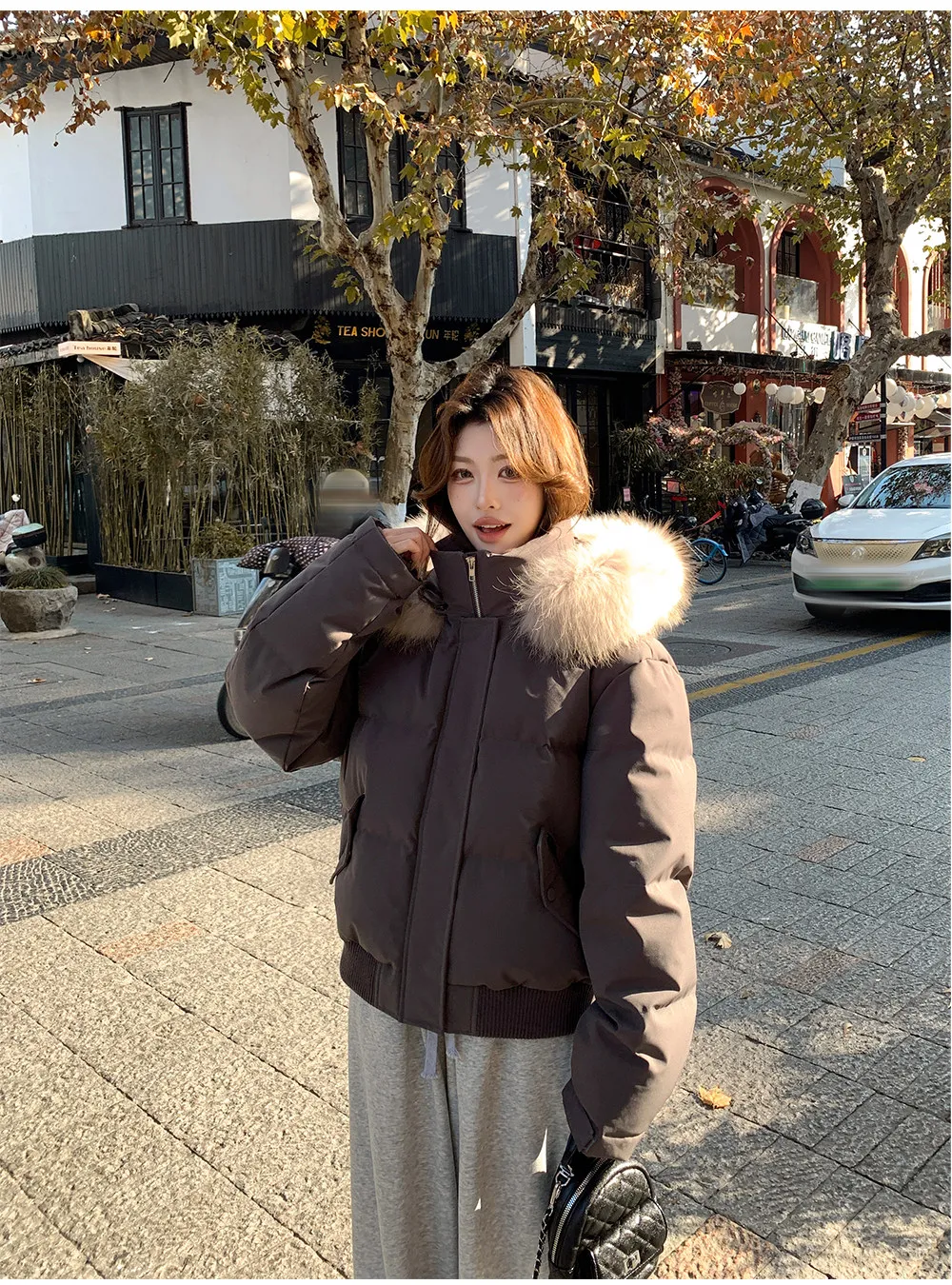 American Large Faux Fur-trim Hood Padded Parkas Women Winter 2026 Loose Fit Thick Outerwear Ladies Short Zipper Cotton Jackets