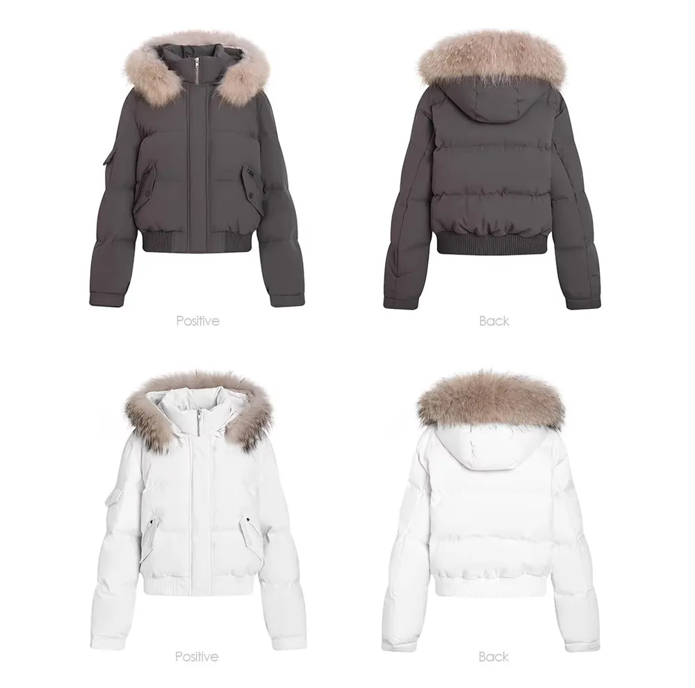American Large Faux Fur-trim Hood Padded Parkas Women Winter 2026 Loose Fit Thick Outerwear Ladies Short Zipper Cotton Jackets
