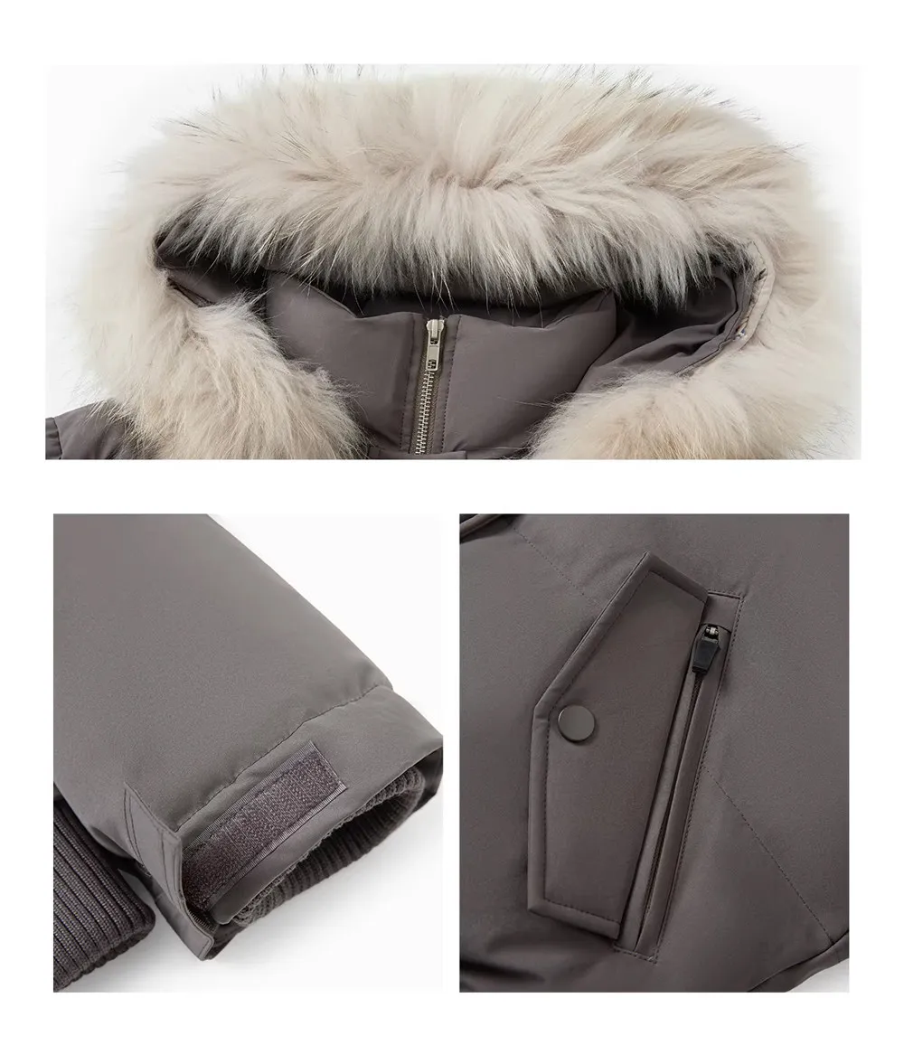 American Large Faux Fur-trim Hood Padded Parkas Women Winter 2026 Loose Fit Thick Outerwear Ladies Short Zipper Cotton Jackets