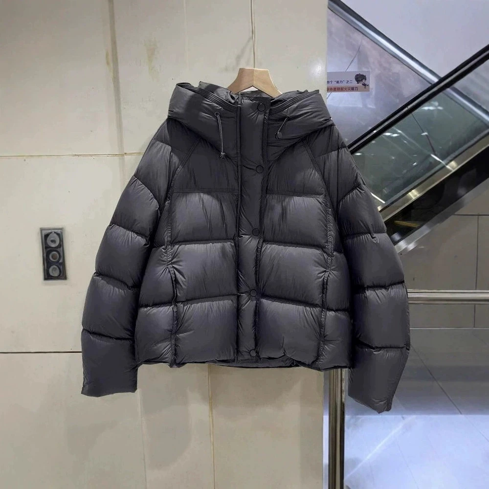 Women Winter Short Cotton Coat 2025 New Hooded Loose Puffer Coat Korean Women Thicken Warm Parkas Coat Women Long Sleeve Outwear