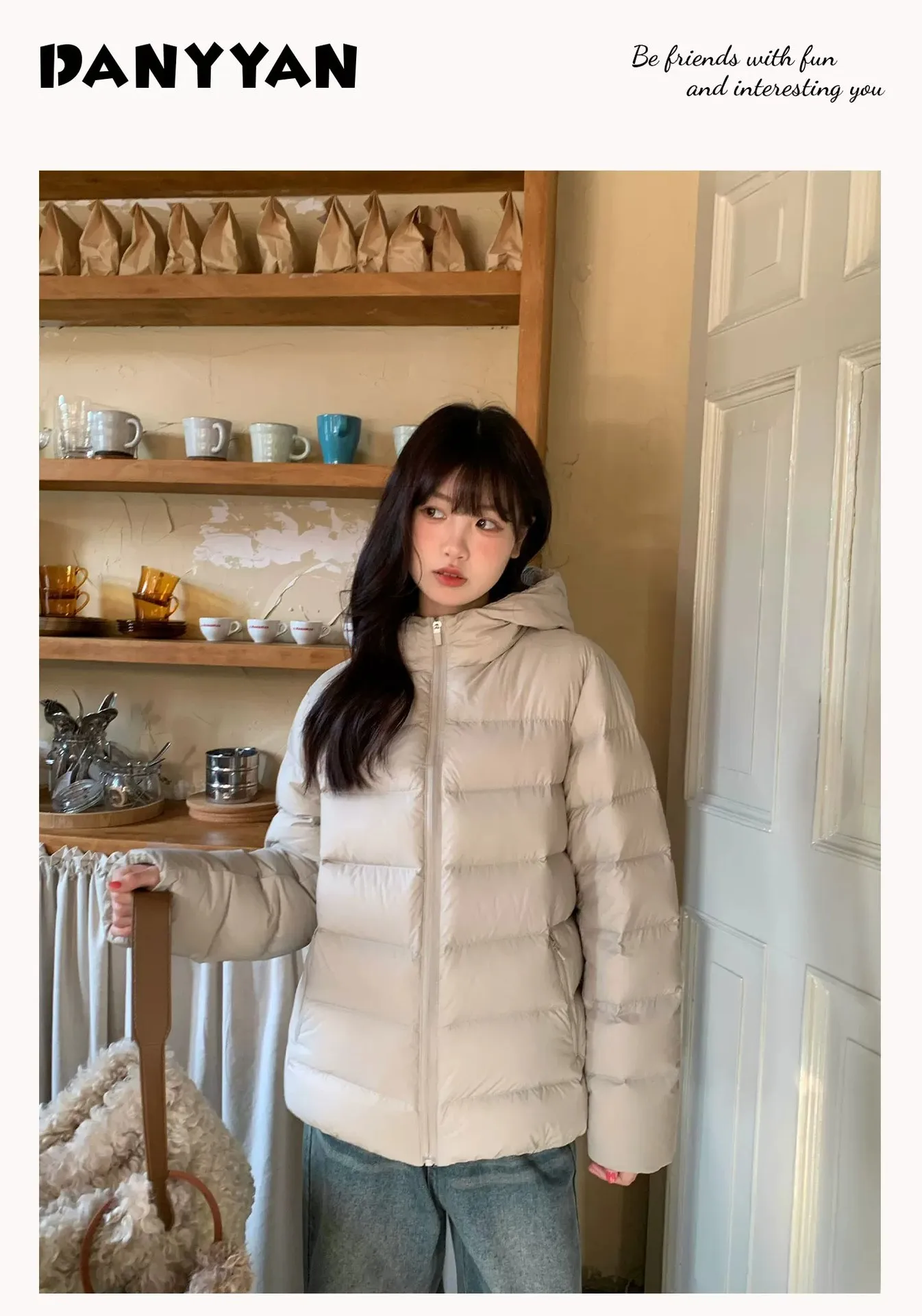 Preppy Style Short Hooded Puffer Jacket Women Autumn Winter Warm Lightweight Solid Padded Parkas Woman Korean Simple Cotton Coat