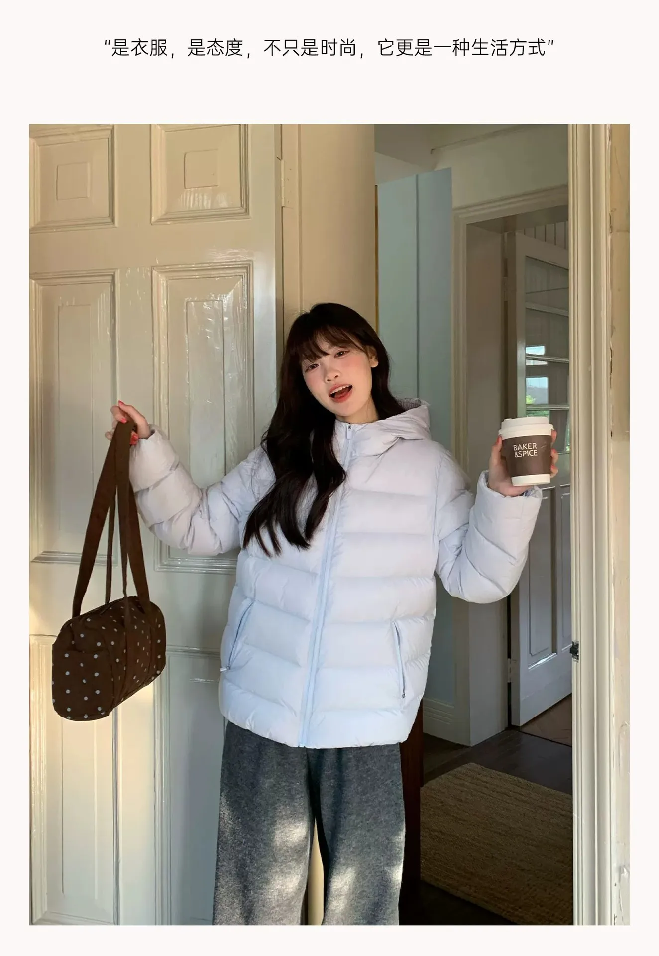 Preppy Style Short Hooded Puffer Jacket Women Autumn Winter Warm Lightweight Solid Padded Parkas Woman Korean Simple Cotton Coat
