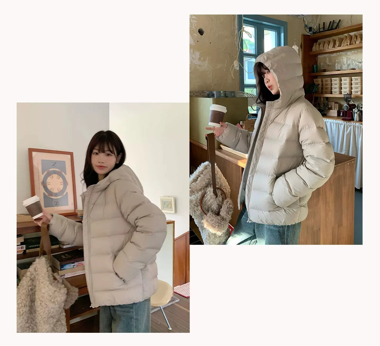 Preppy Style Short Hooded Puffer Jacket Women Autumn Winter Warm Lightweight Solid Padded Parkas Woman Korean Simple Cotton Coat