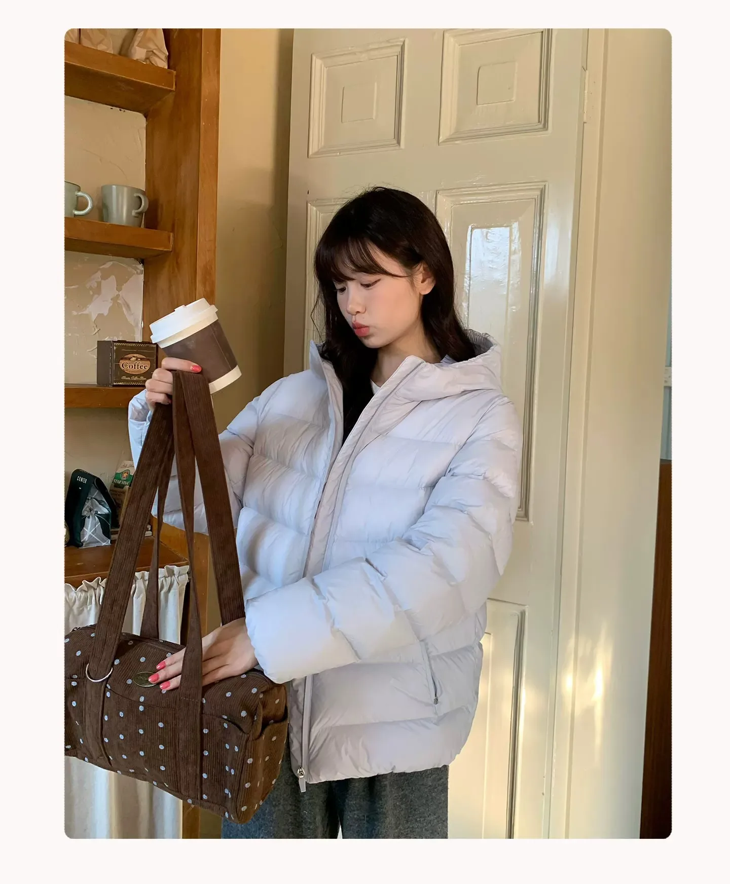 Preppy Style Short Hooded Puffer Jacket Women Autumn Winter Warm Lightweight Solid Padded Parkas Woman Korean Simple Cotton Coat