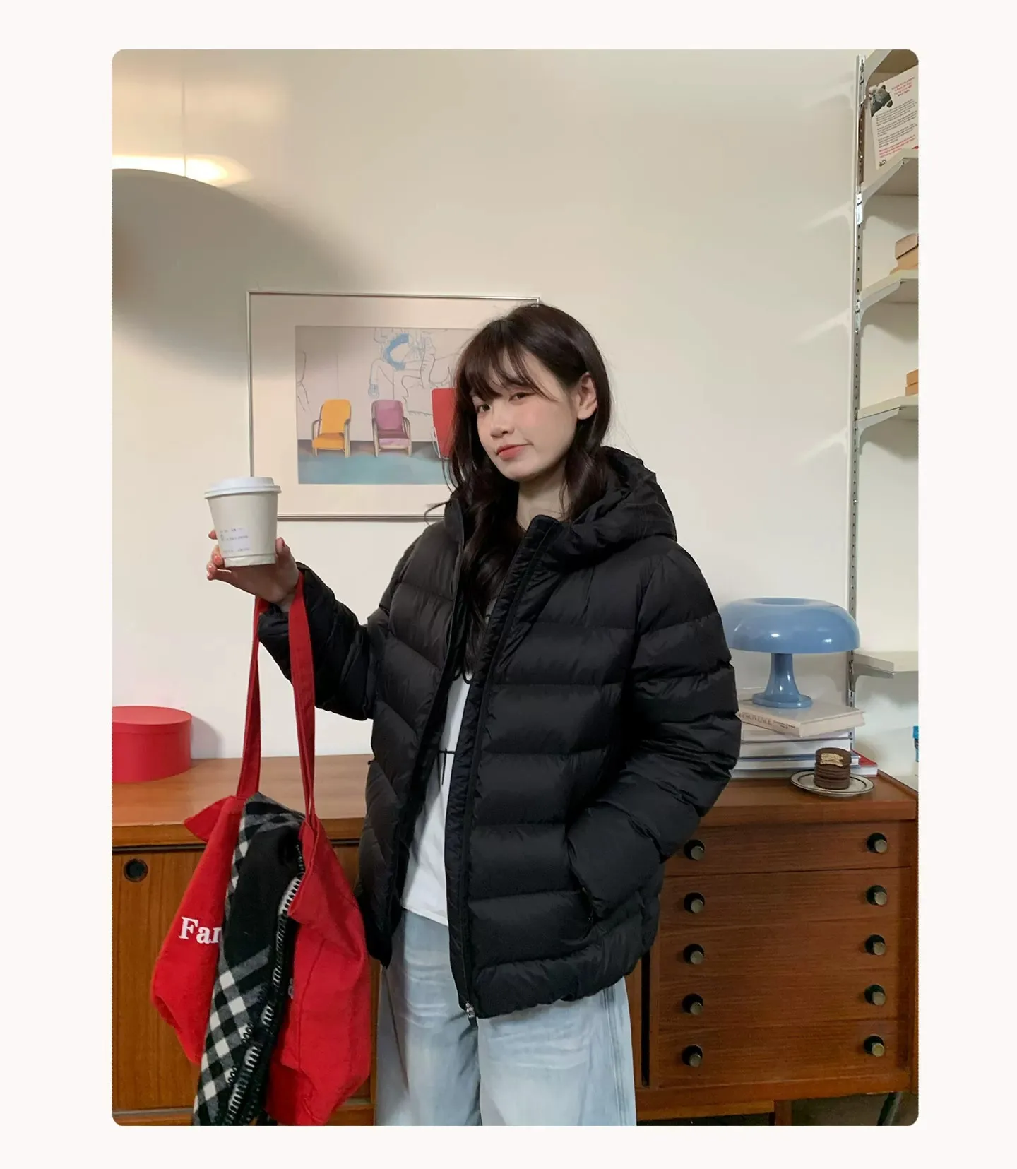 Preppy Style Short Hooded Puffer Jacket Women Autumn Winter Warm Lightweight Solid Padded Parkas Woman Korean Simple Cotton Coat