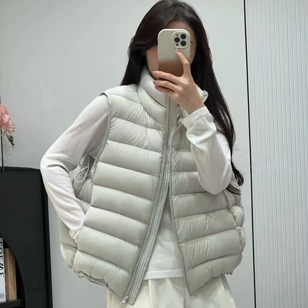 Lightweight Quilted Down Cotton Parkas Vest Women Short Fall Winter New Korean Loose Stand Collar Sleeveless Warm Jacket