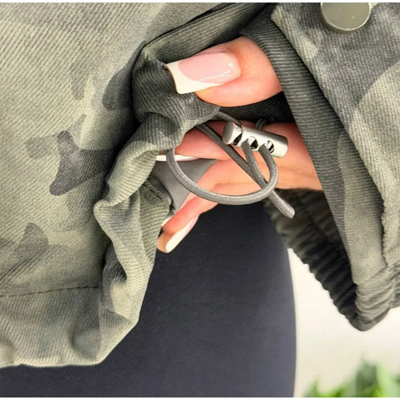 Fashion Camo Printed Women's Winter Jacket Casual Hooded Full Sleeve Loose Cropped Padded Coats New Street Chic Outwear 2026